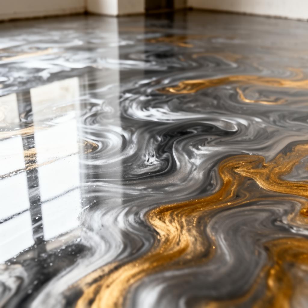 Metallic Epoxy Flooring in New Jersey: 3D Designer Floors That Mesmerize — detail